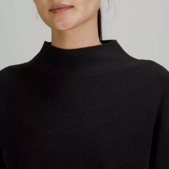 LULULEMON BLACK COTTON BLEND BOXY PULLOVER SWEATER GORPCORE GRUNGE GOBLINCORE - Picture 2 of 9